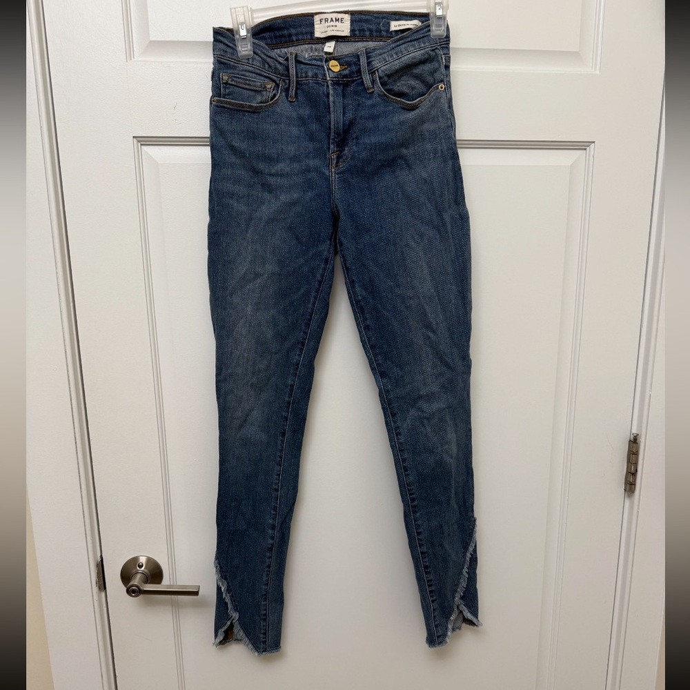 Frame Denim Women's Ankle Cropped Dark Blue Jeans